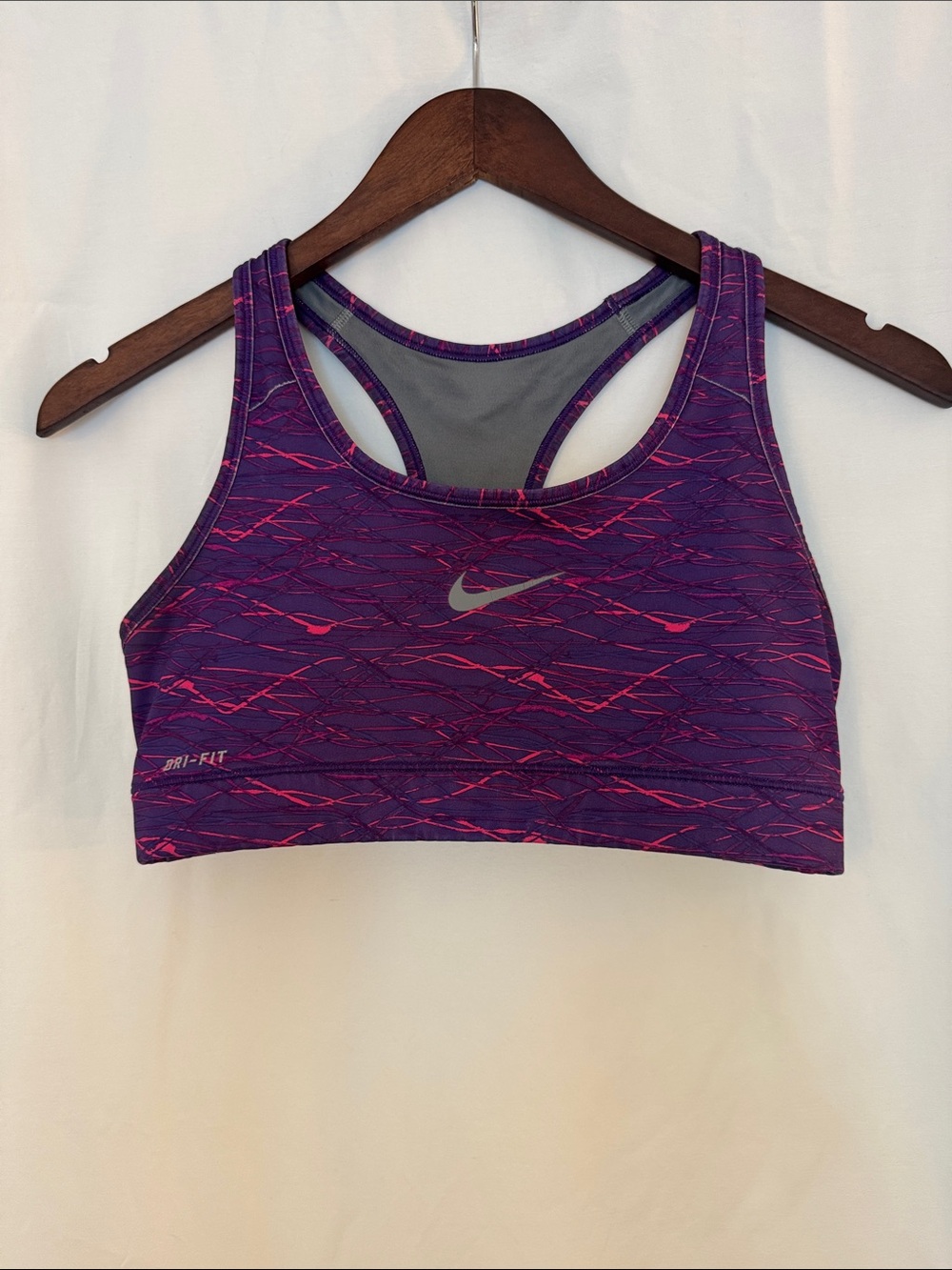 Nike Purple Sports Bra with Pink Accents Dri-FIT Racerback